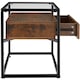 image 3 of Nightstand with glass surface and drawer Brown | Dark Wood