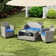 image 7 of Outsunny 3PCs Rattan Garden Seat Cushions Pads for Patio Furniture Green | Green