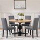 image 2 of Yaheetech Set of 4 Fabric Upholstered Dining Chairs Grey | Dark Grey