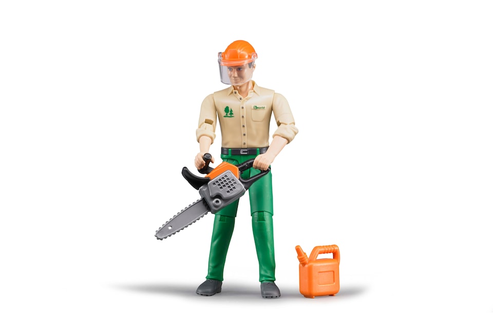 image 1 of Bruder bworld Forestry worker with accessories Detailed Vehicle & Playset Model
