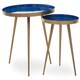 image 1 of Amira Blue Enamel Nest Of Two Tables. Blue