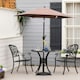 image 6 of Outsunny 78 cm Round Garden Dining Table with Parasol Hole, Black