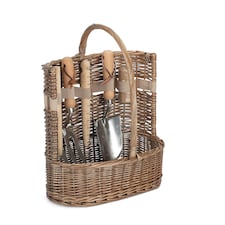 Large Antique Wash Deluxe Garden Tool Basket | Brown | Brown | Large