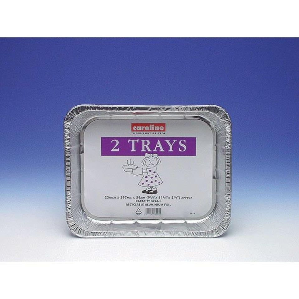 Caroline Large Foil Trays 262 x 322 x 50mm 2pk 1014 - One Colour - One Size