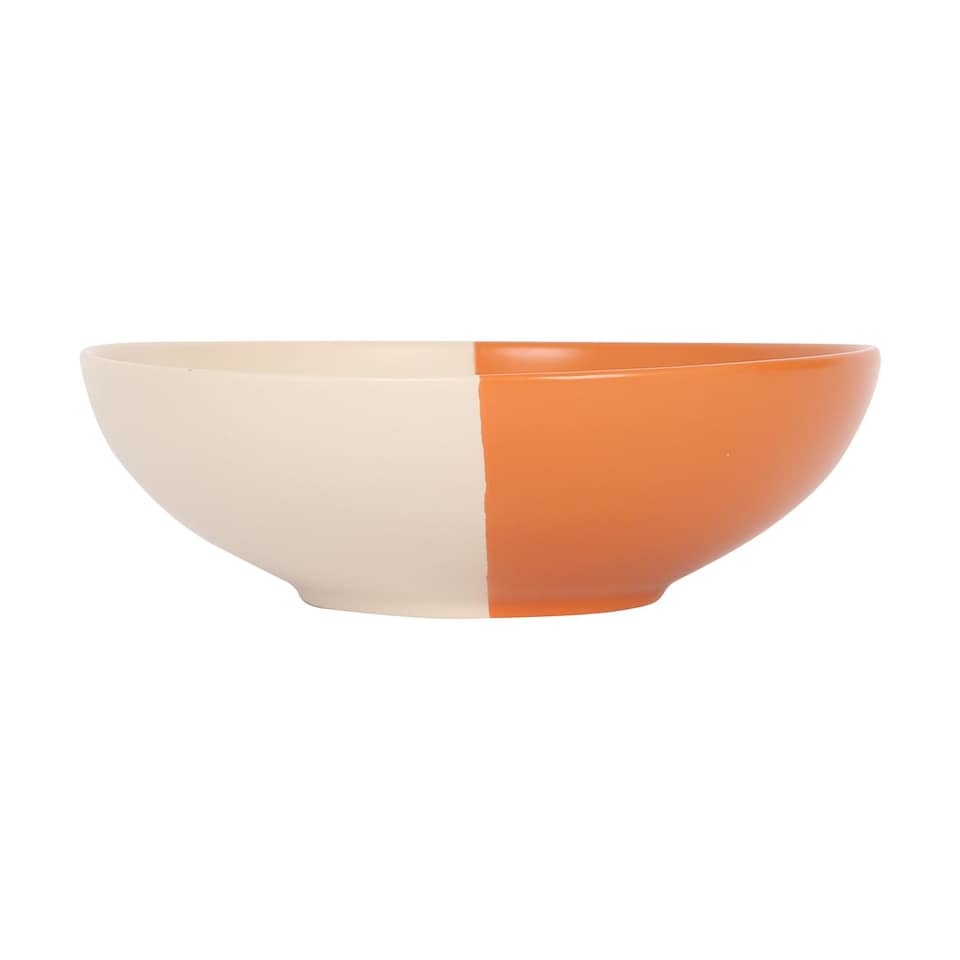 image 1 of Nicola Spring Dipped Stoneware Pasta Bowl - 20.5cm - Burnt Orange | Orange | Burnt Orange
