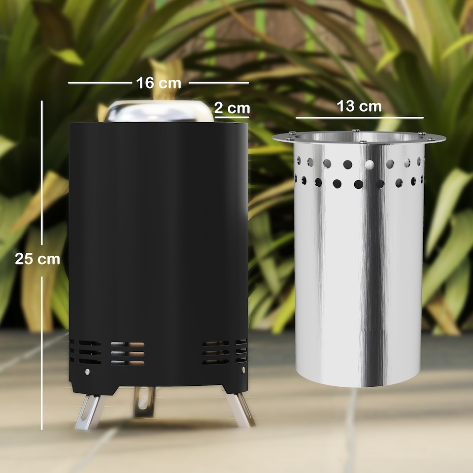image 1 of Outsunny Stainless Steel Smokeless Wood Burning Firepit Garden Fire Pit