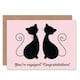 image 1 of Congratulations Cat Silhouettes Wedding Engagement Card
