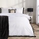 image 1 of OHS Contrast Frill Edge Duvet Cover Set with Pillowcase Microfibre Bedding | White | White/Black | Single