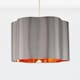 image 1 of First Choice Lighting Grey with Copper Inner Scalloped Pendant Shade Grey | Chrome