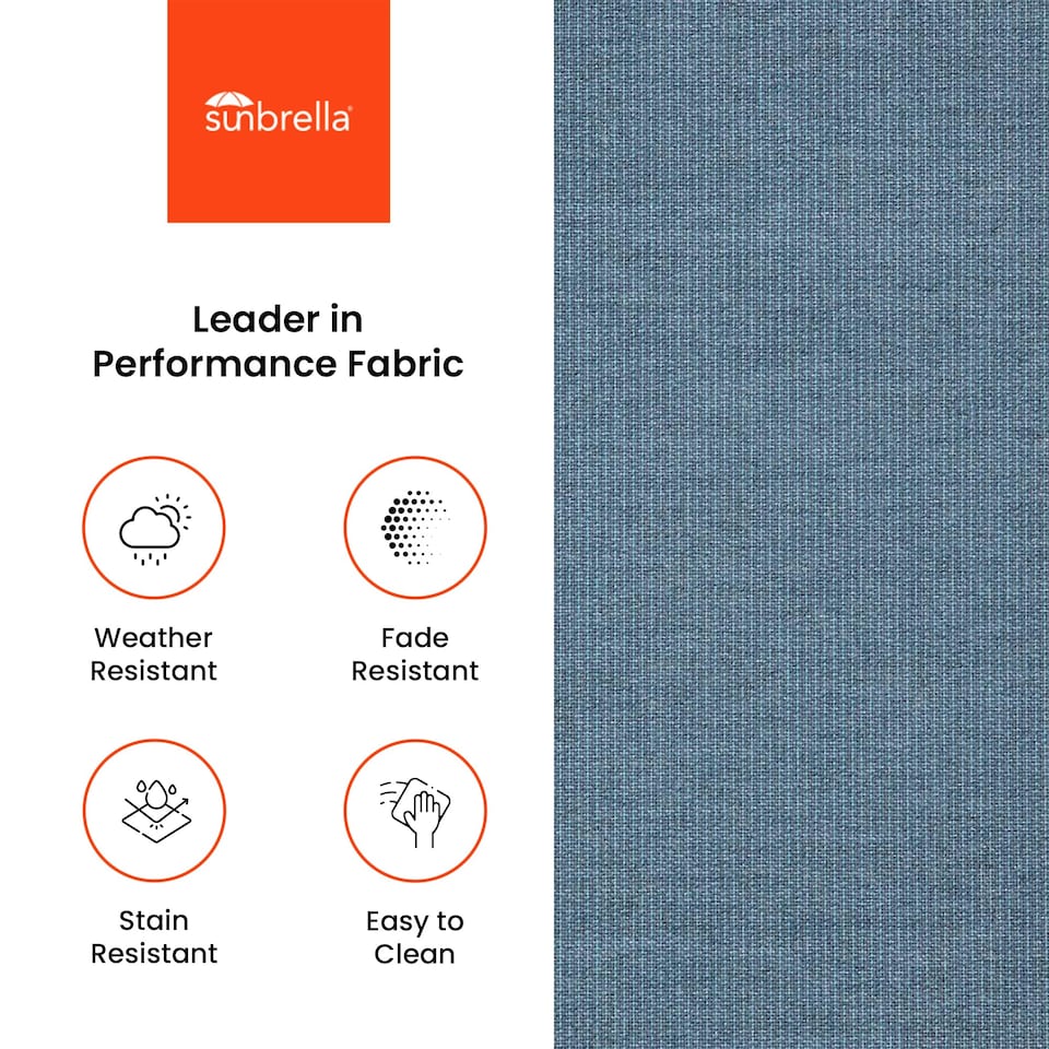 image 1 of Covers&All Sunbrella Round Seat Cushion with Handle, Plush Outdoor Pillows and Chair Cushions, 24 x 5, Spectrum Denim