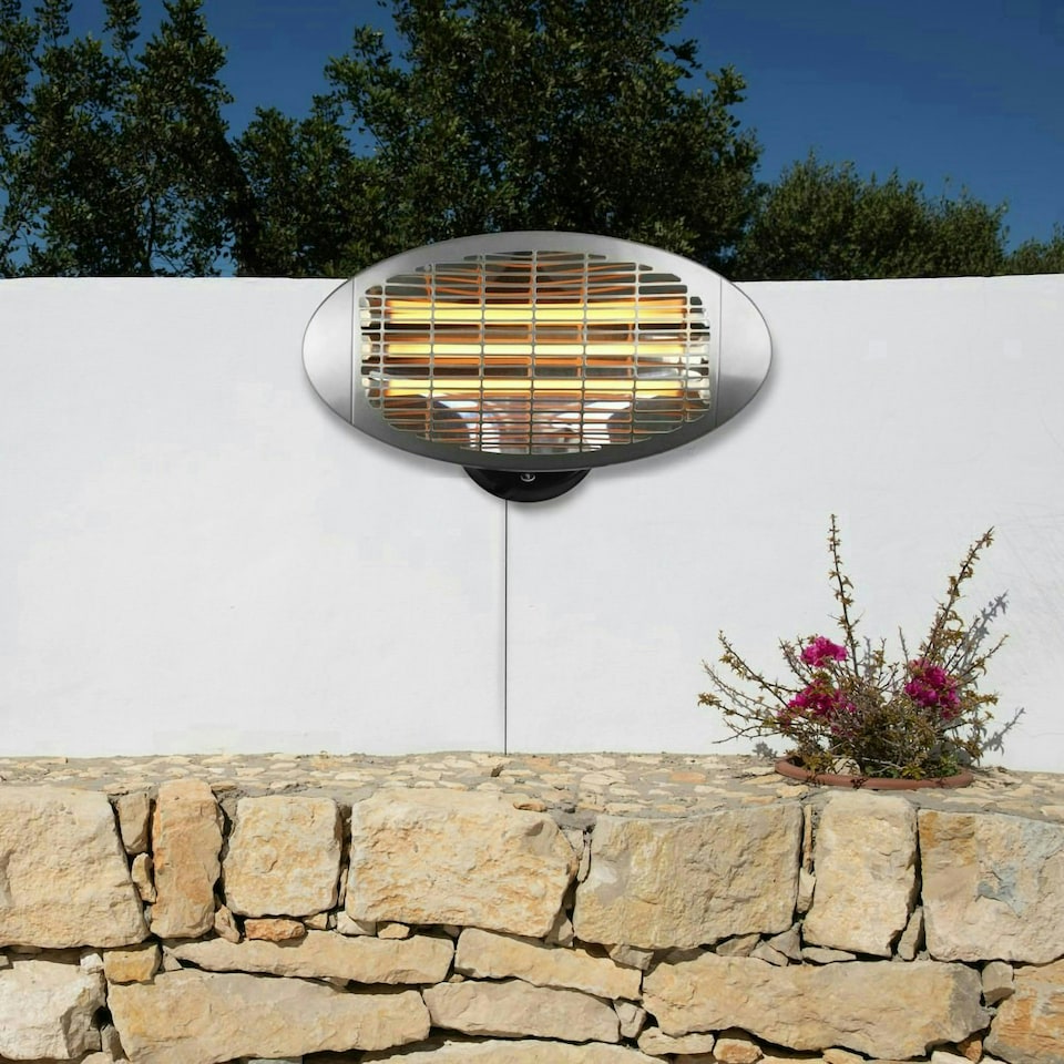 image 1 of Wall Mounted Quartz Bulb Electric Heater 3 Power Settings 2kW IPX4