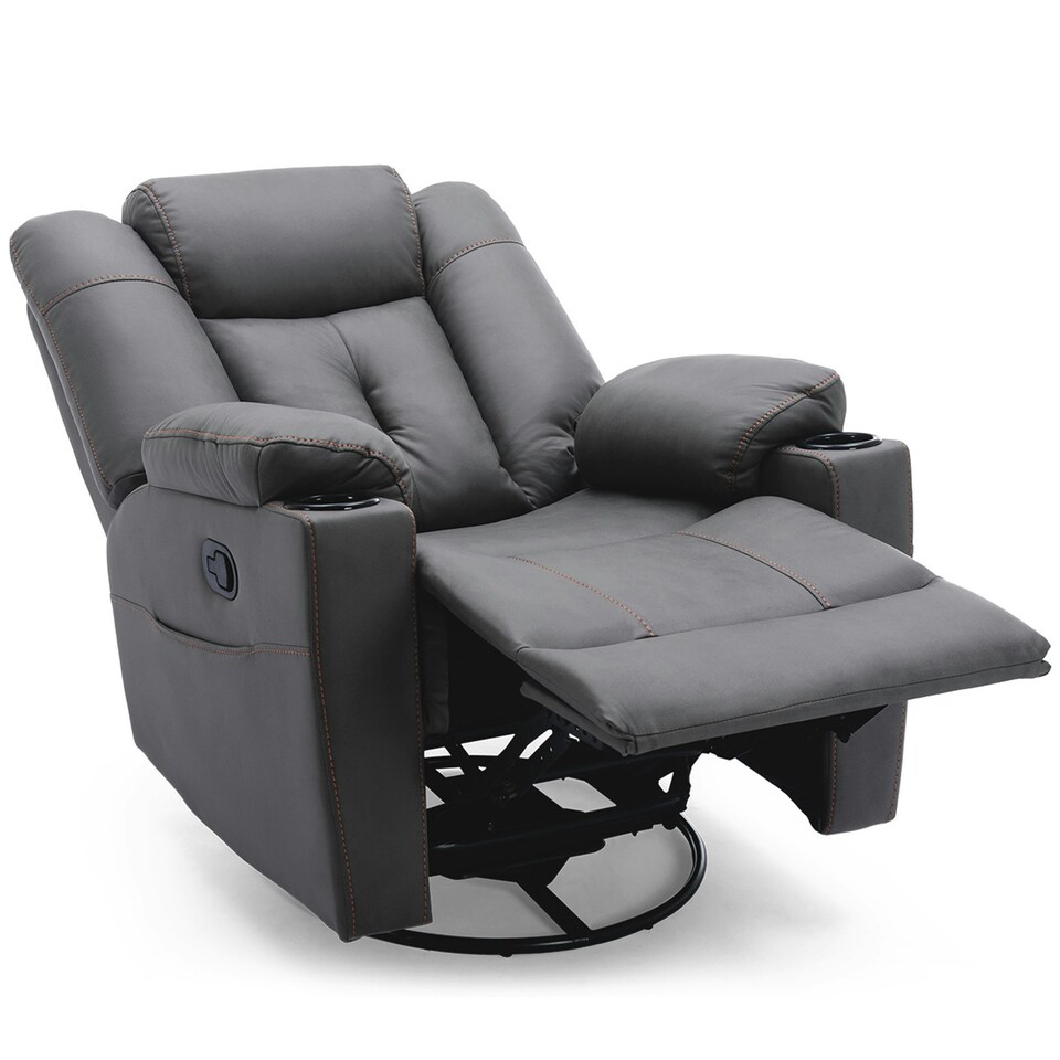 image 1 of Afton Electric Technology Fabric Auto Recliner USB Lounge Sofa Chair (Charcoal)