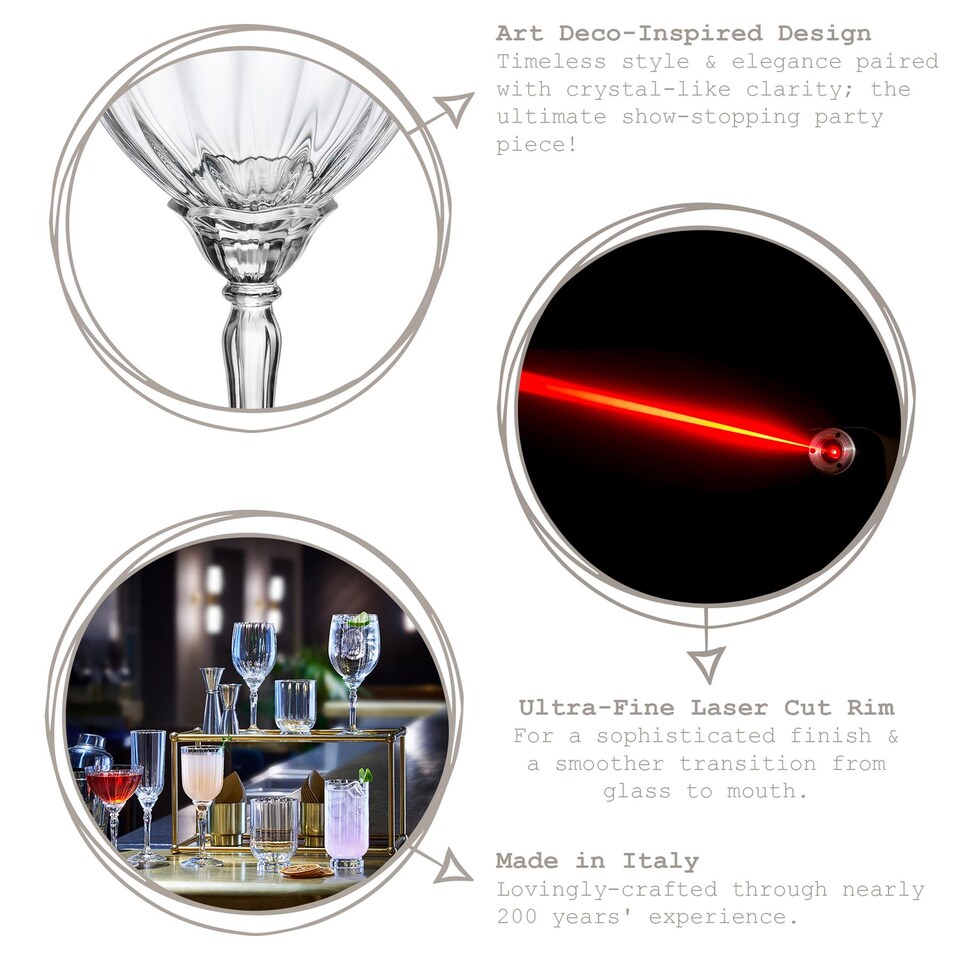 image 1 of Bormioli Rocco Florian Champagne Cocktail Saucers - 240ml - Clear - Pack of 6