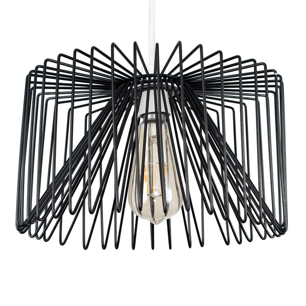 ValueLights Amadeus Wire Non Electric Pendant Shade Black Black