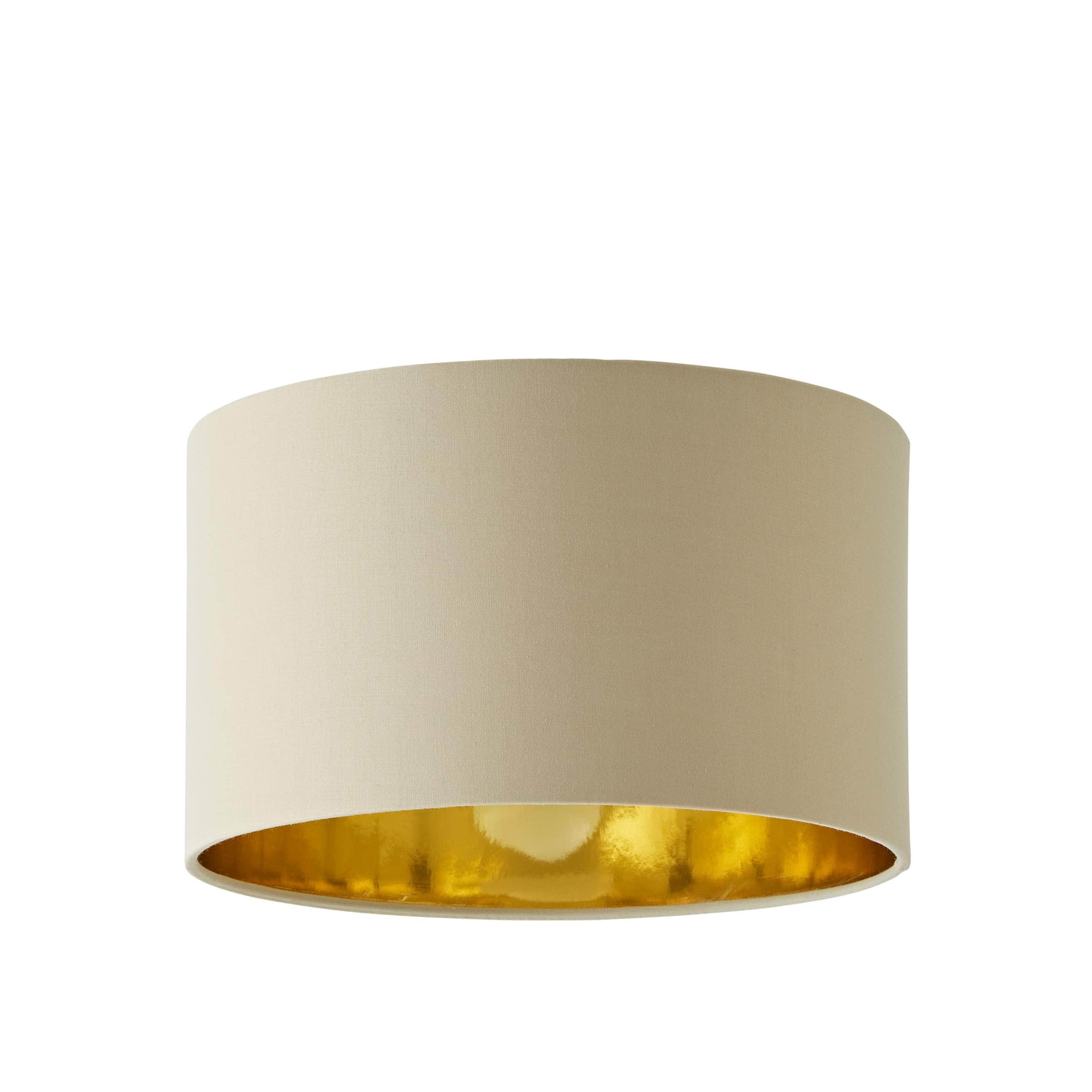 ValueLights Reni Natural with Metallic Gold Inner Pendant Ceiling Lamp Shade & LED Bulb | Size: 6 inches