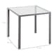 image 3 of HOMCOM Modern Square Dining Table for 2-4 People, with Glass Top & Metal Legs for Dining Room, Living Room, Grey