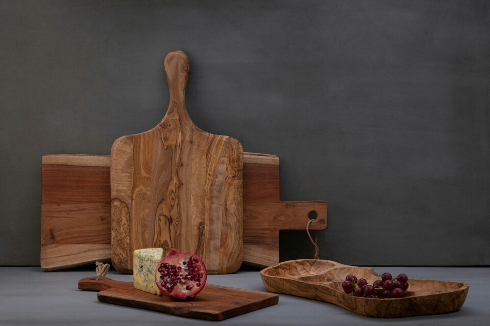 image 1 of Kora Olive Wood Fruit Tray | Brown