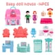 image 6 of Foldable Dollhouse Playset – Portable Carry Case with Dolls, Furniture & Animal Figures