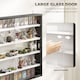 image 4 of HOMCOM 5-Tier Wall Display Shelf Cabinet with Glass Doors, Black and White | Multi | Black with white shelves | Overall size: 80W x 9.5D x 60H cm