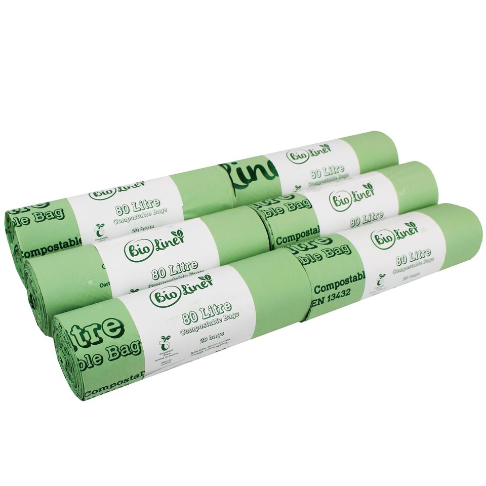 image 1 of BioLiner 80 Litre Compostable Bags for Swing Bins & Dustbins - 6 Rolls