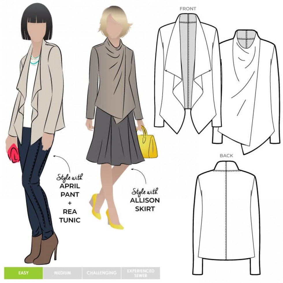 Style Arc Sewing Pattern Harper Jacket, Jackets for Women - Sizes 10-22 - Easy