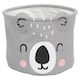 image 3 of 2 Pc Kids Animal Character Storage Baskets Toys Space Saving Organiser Hampers | Grey | Grey Koala Bear