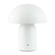 image 2 of Modern Rechargeable Mushroom Table Lamp in Mat White with Touch Dimmer Button | White | White | 1