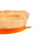 image 7 of Tiny Dining Bamboo Suction Plate - Llama/Orange - Divided Non-Slip Bamboo Self-Feeding Baby Weaning Plate | Orange | Orange