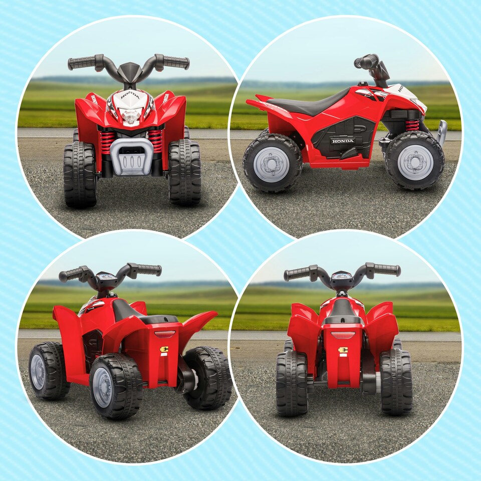 image 1 of AIYAPLAY Honda Licensed Kids Electric Quad Bike 6V ATV for 1.5-3 Years, Red