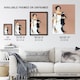 image 3 of Woman Holding Two Cats Drawing Vintage Framed Wall Art Print Penfield 12x16"