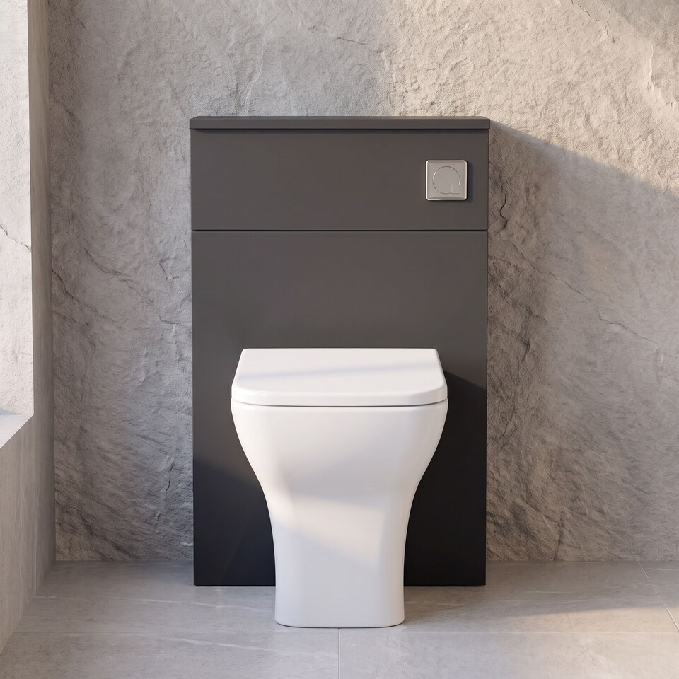image 1 of Balterley Contemporary Bathroom Cistern Compact WC Toilet Unit | Grey | Satin Soft Black