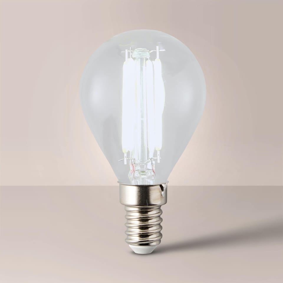 image 1 of ValueLights 10 Pack Filament E14 Clear Glass Golfball Light Bulbs | Clear