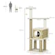image 4 of PawHut Climbing Kitten Tower with Scratching Post Cat House, Beige