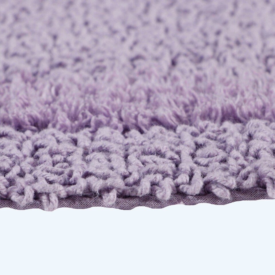image 1 of Homescapes Luxury Reversible Round Bath Mat - Lilac Purple