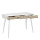 image 3 of Neptun 3 Drawer Desk in White with 3 Oak Drawers