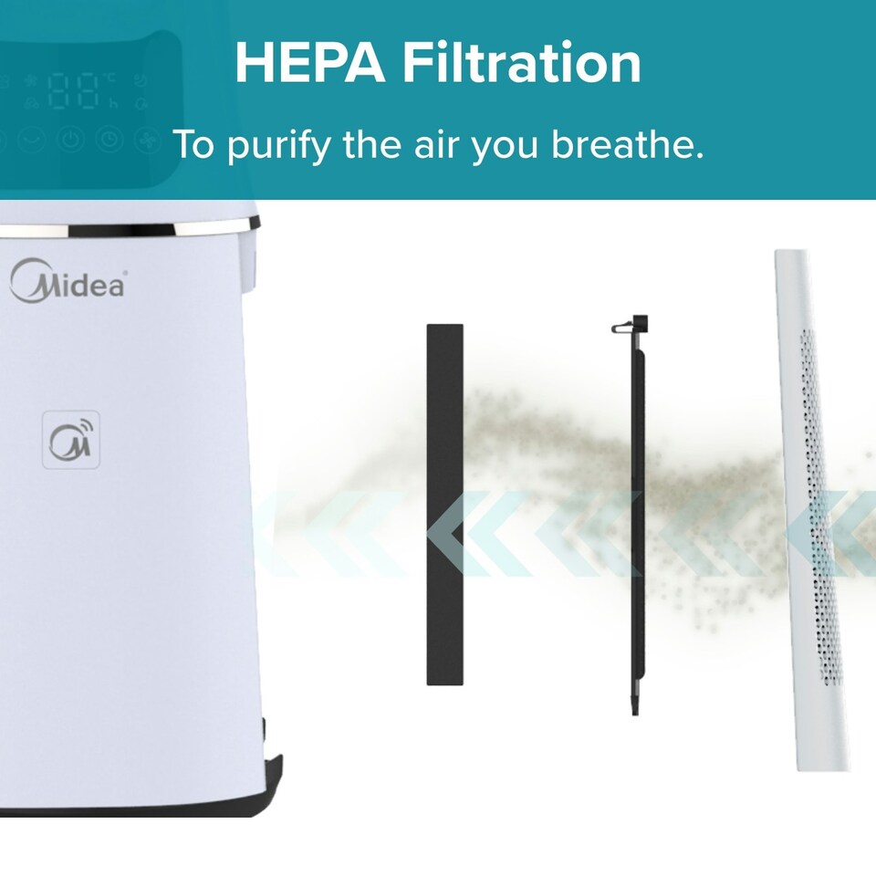 image 1 of Midea SmartAir Cool + Purify Bladeless Fan with Free MSmartHome App - 36"