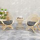 image 8 of Outsunny Outdoor Seat Cushions Set of 2, Tufted Round Chair Pads, Dark Grey 