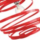 image 2 of Contemporary Red Gloss Metal Double Ribbon Spiral Swirl Ceiling Light Pendant | Red