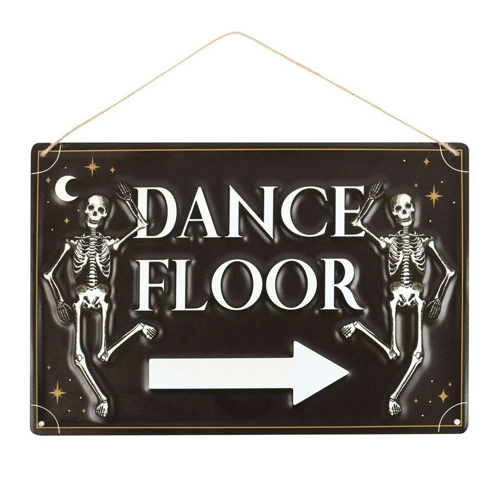 image 1 of Something Different Dance Floor Metal Hanging Sign - Black/White/Gold - One Size