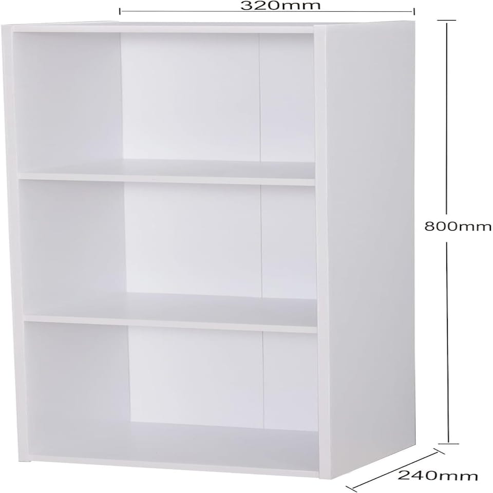 image 1 of 3 Cube Bookshelf White Wooden Storage Organiser Wooden Shelving Unit Open Bookcase Shelf