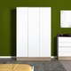 image 7 of Adore Teen White & Oak 3 Door Wardrobe with Shelves White