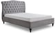 image 5 of 4ft6 Double fabric upholstered,light grey,buttoned back,curved bed frame,bedstead