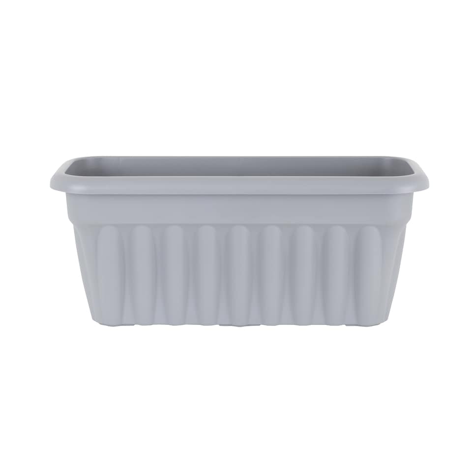 image 1 of Wham Vista 2 x 60cm Rectangular Plastic Garden Troughs | Grey | Upcycle Grey