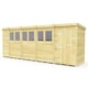 image 1 of 18 x 4 Feet Pent Shed - Single Door With Windows - Wood - L118 x W533 x H201 cm Brown