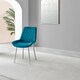 image 4 of Furniturebox 2x Pesaro Blue Velvet Silver Leg Luxury Dining Chairs