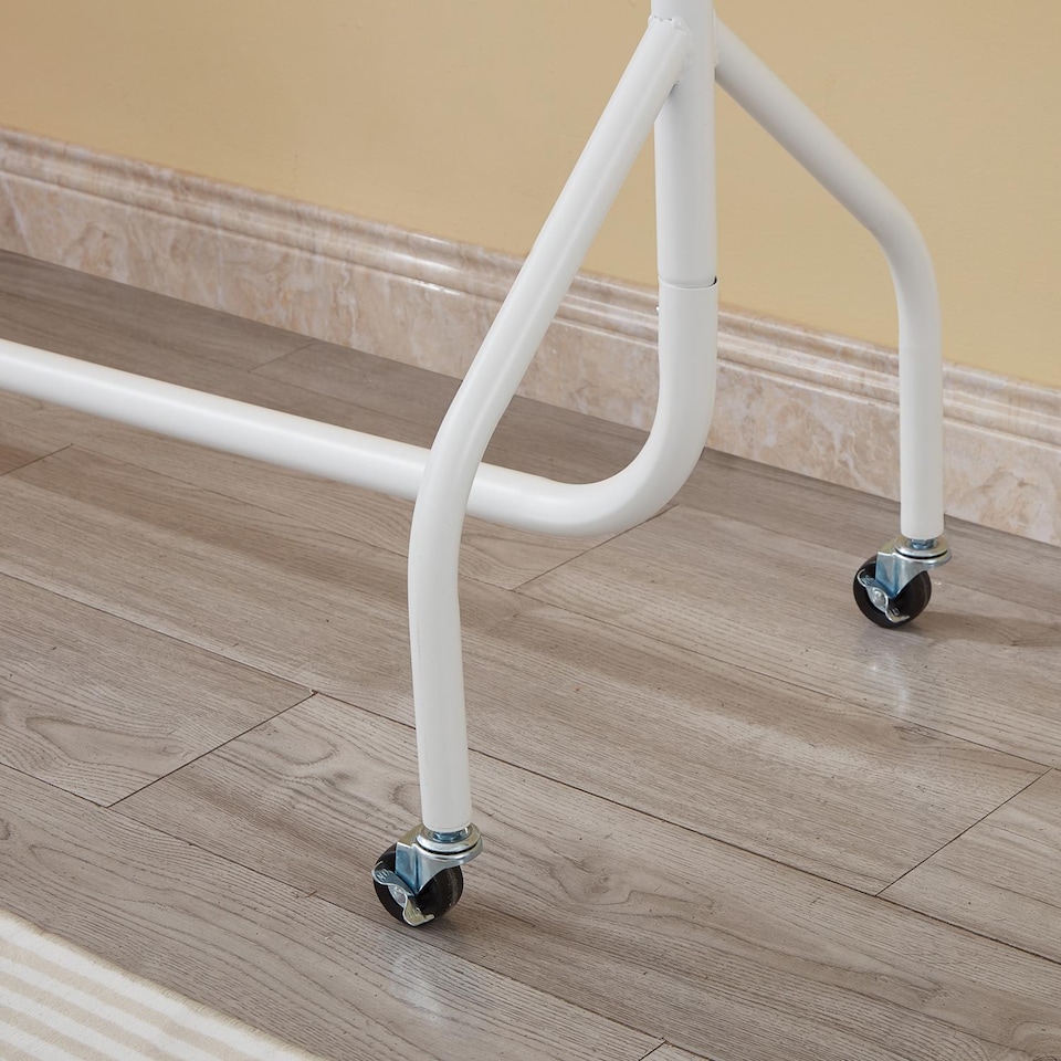 image 1 of 6ft White Heavy Duty Clothes Rail Metal Garment Rack for Hanging Clothing