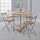 image 2 of Greenhurst Foldable Dining Set for 4 – Oak & Silver Space-Saving Table with Storage & Chairs Brown | Silver