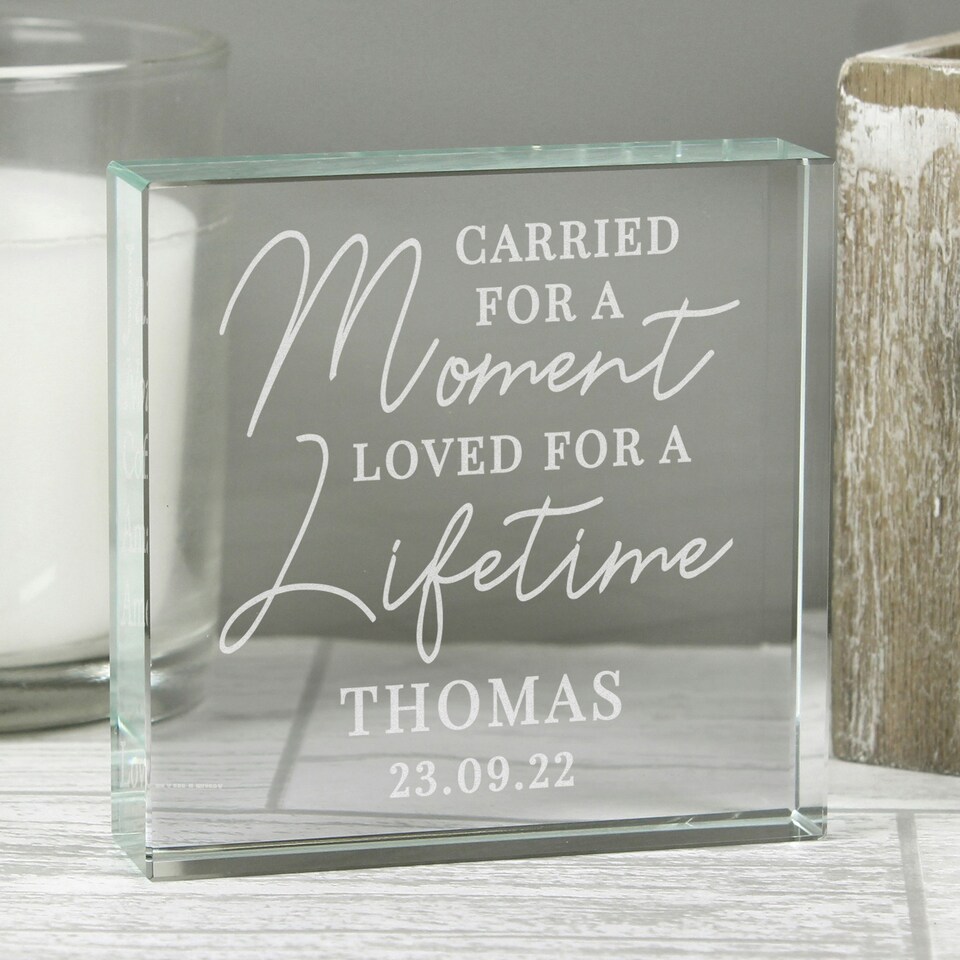 image 1 of Personalised Carried for a Moment Crystal Token Clear | One Size