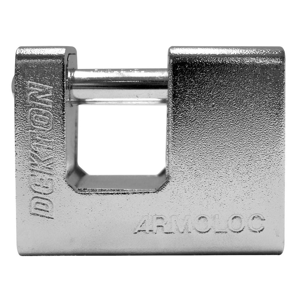 image 1 of Armoured Steel Shackle Padlock From Dekton 3 Keys High Security 7* 80mm Lock Silver