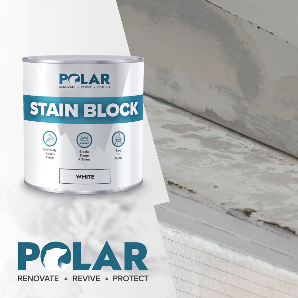 image 1 of Polar Stain Blocker Paint Interior Multi Surface Walls & Ceilings Matt | Cream | Matt Magnolia | 2.5 litre